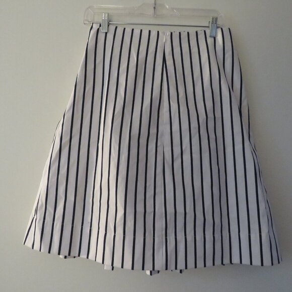 KATE SPADE X BROOME STREET White Blue Cotton Stripe Skirt Coastal Preppy US 4 - Picture 8 of 13